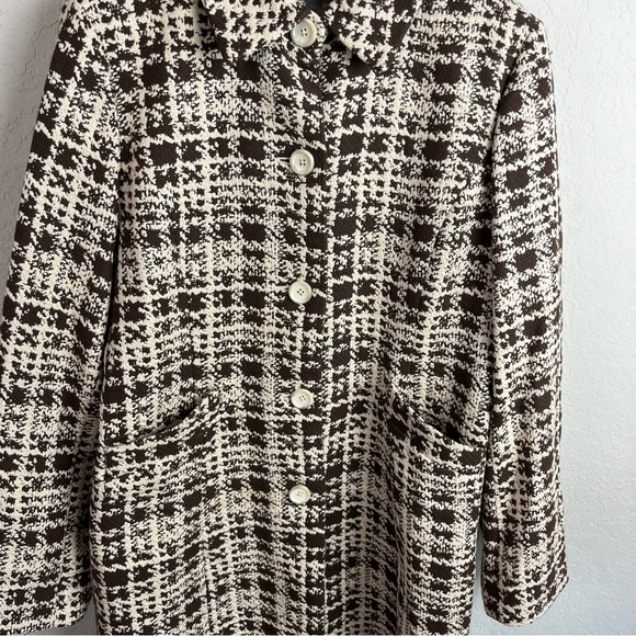 Ann Taylor Coat Plaid Jacket Collared Tweed - Picture 5 of 15